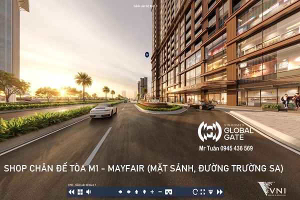 SHOP CHÂN ĐẾ M1-SH02 TÒA M1 - MAYFAIR, COSMOPOLITAN VINHOMES GLOBAL GATE